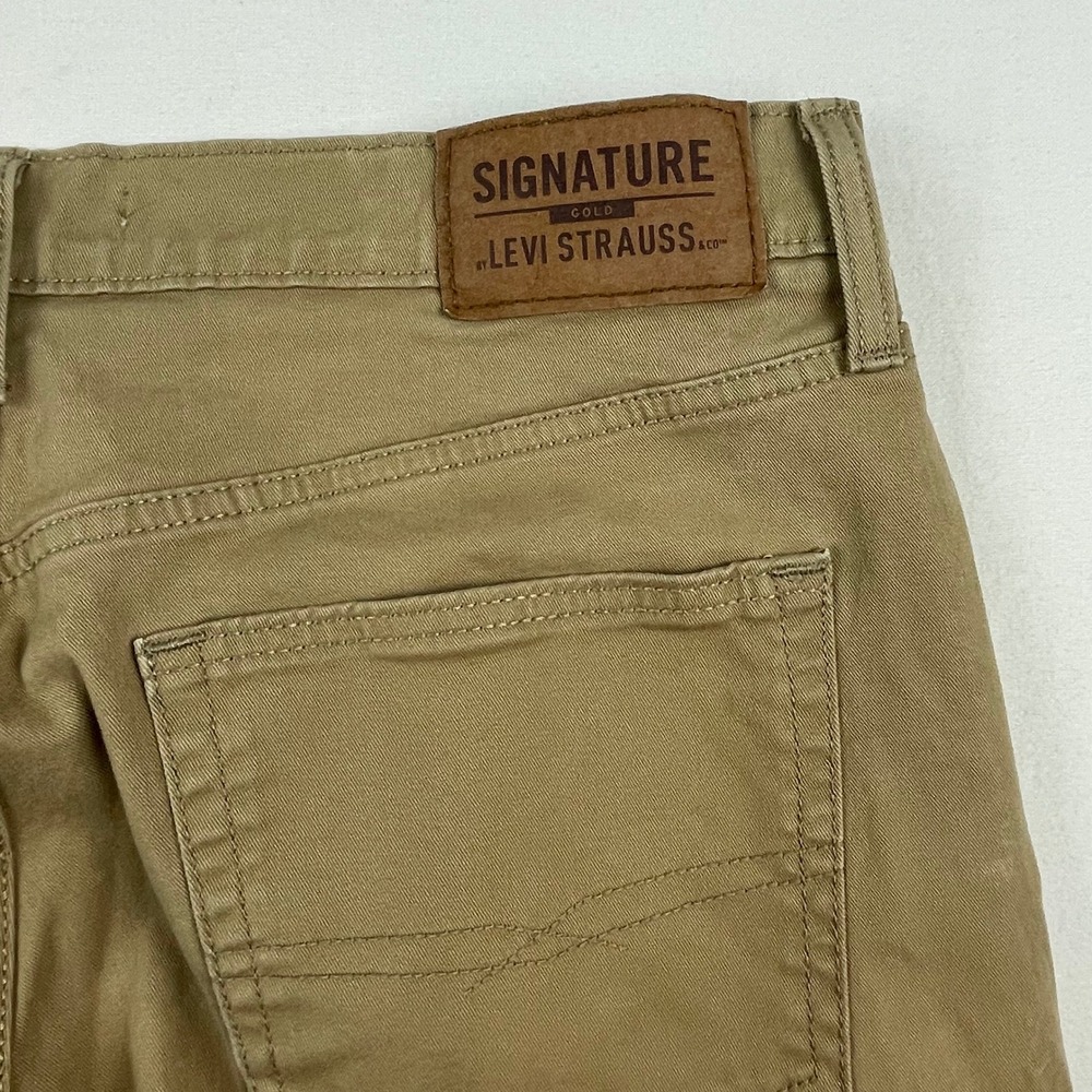 Signature by Levi Strauss Gold Label Mens Athletic Fit Khaki Pants Tan 34x32 - Picture 4 of 6